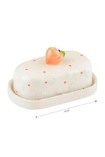 LC Waikiki Beyaz Seramik Tereyağlık, Kapaklı, 19 cm, Çok Renkli