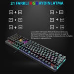 Lecoo GK301 USB Kablolu Red Switch Mekanik Oyuncu Klavyesi - Makro Tuş Atamalı, RGB LED Aydınlatmalı, QWERTY Türkçe Tuş Dizilimi, Gaming Türkçe Q Klavye Metalik Gri