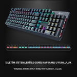 Lecoo GK301 USB Kablolu Red Switch Mekanik Oyuncu Klavyesi - Makro Tuş Atamalı, RGB LED Aydınlatmalı, QWERTY Türkçe Tuş Dizilimi, Gaming Türkçe Q Klavye Metalik Gri