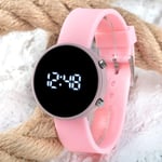 Led Watch Toz Pembe Renk Genç Kız Büyük Çocuk Kol Saati ST-303795