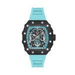 LEE COOPER Erkek Multifonksiyon, 46 mm, Siyah Mavi Mavi