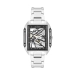 LEE COOPER Erkek Otomatik, 39x51 mm, Silver Silver Siyah