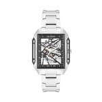 LEE COOPER Erkek Otomatik, 39x51 mm, Silver Silver Siyah