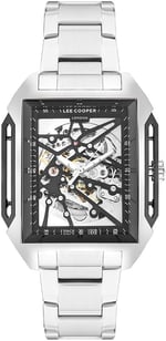 LEE COOPER Erkek Otomatik, 39x51 mm, Silver Silver Siyah