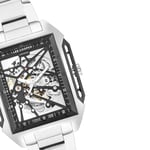 LEE COOPER Erkek Otomatik, 39x51 mm, Silver Silver Siyah