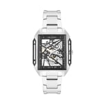LEE COOPER Erkek Otomatik, 39x51 mm, Silver Silver Siyah