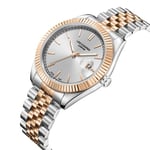 LEE COOPER, GÜMÜŞ KASA, ALTIN GÜMÜŞ KORDON, MULTİFONKSİYON, QUARTZ, 41MM, 3ATM, ERKEK KOL SAATİ, LC07215