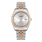 LEE COOPER, GÜMÜŞ KASA, ALTIN GÜMÜŞ KORDON, MULTİFONKSİYON, QUARTZ, 41MM, 3ATM, ERKEK KOL SAATİ, LC07215