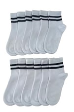 Leement socks Çocuk 12 Çift Kolej Yarım Konç Çorap Premium Seri Burun Dikişsiz Pamuklu beyaz -1 - Seçenekler: 3-4 Yıl, 5-6 Yıl, 7-8 Yıl, 9-10 Yıl, 11-12 Yıl, 13-14 Yıl