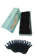 Leement socks Çocuk 12 Çift Pamuklu Yazlık Siyah Patik Çorap siyah -1