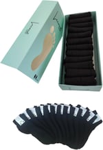 Leement socks Çocuk 12 Çift Pamuklu Yazlık Siyah Patik Çorap siyah -1