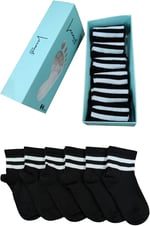 Leement socks Çocuk 6 Çift Kolej Yarım Konç Çorap Premium Seri Burun Dikişsiz Pamuklu beyaz -1