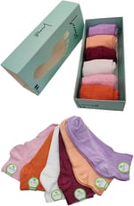 Leement socks Çocuk 6 Çift Yazlık Bambu Patik Çorap Dikişsiz Burun Esnek Asorti -1