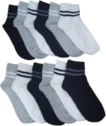 Leement socks Erkek 12 Çift Yarım Konç Spor Çorap Ekonomik siyah -1