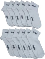 Leement socks Erkek 12 Çift Yarım Konç Spor Çorap Ekonomik siyah -1