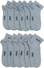 Leement socks Erkek 12 Çift Yarım Konç Spor Çorap Ekonomik siyah -1