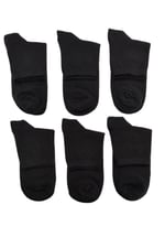 Leement socks Erkek 6 Çift Ince Yazlık Yarım Konç Çorap Yumuşak Dokulu Dikişsiz Pamuklu siyah -1