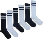 Leement socks Kız Çocuk Dizaltı Okul Çorap Pamuklu 6 Çift Beyaz -1