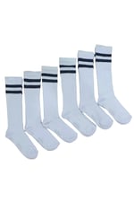 Leement socks Kız Çocuk Dizaltı Okul Çorap Pamuklu 6 Çift Beyaz -1