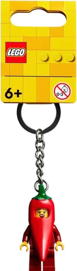 LEGO Anahtarlık - Acı biber kızı - Mini figür 854234 Anahtarlık Chili Pepper Girl ile, Kırmızı, 9 cm