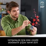 LEGO Botanicals Erik Çiçeği 10369 – Yetişkinler için Altın Şeritli ve Ahşap Görünümlü Pastel Mavi Saksı İçeren Dekoratif Yapay Çiçek Modeli Yapım Seti, Sevgililer Günü Hediyesi Fikri (327 Parça)