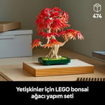 LEGO Botanicals Japon Kırmızı Akçaağaç Bonsai Ağacı 10348 - Kırmızı ve Kehribar Sarısı Yapraklara Sahip Yapay Bitki İçeren Sevgililer Günü'ne Özel Model Yapım Seti (474 Parça)