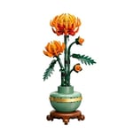 LEGO Botanicals Krizantem 10368 – Yetişkinler için Altın Şeritli ve Ahşap Görünümlü Kaide Üzerinde Pastel Yeşil Saksı İçeren Dekoratif Çiçek Modeli Yapım Seti, Sevgililer Günü Hediye Fikri (278 Parça)