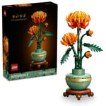 LEGO Botanicals Krizantem 10368 – Yetişkinler için Altın Şeritli ve Ahşap Görünümlü Kaide Üzerinde Pastel Yeşil Saksı İçeren Dekoratif Çiçek Modeli Yapım Seti, Sevgililer Günü Hediye Fikri (278 Parça)