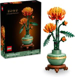 LEGO Botanicals Krizantem 10368 – Yetişkinler için Altın Şeritli ve Ahşap Görünümlü Kaide Üzerinde Pastel Yeşil Saksı İçeren Dekoratif Çiçek Modeli Yapım Seti, Sevgililer Günü Hediye Fikri (278 Parça)