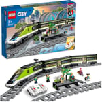LEGO City Express Yolcu Treni Seti, Uzaktan Kumandalı Oyuncak, Parlaklığı Ayarlanabilen Farlar, 2 Vagon, 24 Parça Ray ve 6 Minifigür Dahil, Erkek ve Kız Çocuklarına Benzersiz bir Hediye 60337