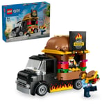 LEGO City Hamburger Kamyonu 60404-5 Yaş ve Üstü Kız ve Erkek Çocuklar için Satıcı Mini Figürü ve Aksesuarlar içeren Araç Yapım ve Mutfak Oyun Seti, Çocuklar için Yaratıcı Hediye Fikri (194 Parça)