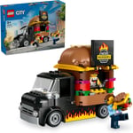 LEGO City Hamburger Kamyonu 60404-5 Yaş ve Üstü Kız ve Erkek Çocuklar için Satıcı Mini Figürü ve Aksesuarlar içeren Araç Yapım ve Mutfak Oyun Seti, Çocuklar için Yaratıcı Hediye Fikri (194 Parça)
