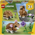 LEGO Creator 3’ü 1 Arada Sevimli Hamster ile Çiçek 31376 | 7 Yaş ve Üzeri Kız ve Erkek Çocuklar için Kirpi veya Kartala Dönüşebilen Oyuncak Yapım Seti, Hediye Fikri (166 Parça)