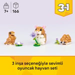 LEGO Creator 3’ü 1 Arada Sevimli Hamster ile Çiçek 31376 | 7 Yaş ve Üzeri Kız ve Erkek Çocuklar için Kirpi veya Kartala Dönüşebilen Oyuncak Yapım Seti, Hediye Fikri (166 Parça)