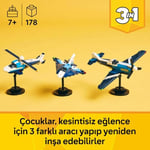 LEGO Creator 3’ü 1 Arada Uçak: Yarış Uçağı 31160-7 Yaş ve Üzeri Çocuklar için Jet veya Helikoptere Dönüşebilen Oyuncak Yapım Seti, Doğum Günü Hediyesi (178 Parça)