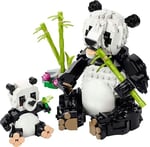 LEGO Creator 3’ü 1 Arada Vahşi Hayvanlar: Panda Ailesi 31165-8 Yaş ve Üzeri Çocuklar için Orka veya Penguene Dönüşen Oyuncak Yapım Seti, Doğum Günü Hediyesi (626 Parça)