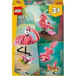 LEGO Creator 3'ü 1 Arada Vahşi Hayvanlar: Pembe Flamingo 31170 – 8 Yaş ve Üzeri Kız ve Erkek Çocukları için Kakadu Papağanı veya Aksolotl'a Dönüşebilen Yaratıcı Oyuncak Seti, Hediye Fikri (288 parça)