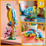 LEGO Creator Egzotik Papağan 31136-7 Yaş ve Üzeri Çocuklar için Papağan, Balık ve Kurbağa Modelleri İçeren Yaratıcı Oyuncak Yapım Seti (253 Parça)