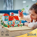 LEGO Disney Lilo ve Stiç Plaj Evi 43268-9 Yaş Üzeri Prenses Seven Kız ve Erkek Çocuklar için 6 Odası ve Çatı Gözlemevi Olan Uzay Gemisi ve 5 Minifigür İçeren Yaratıcı Oyuncak Yapım Seti (834 Parça)