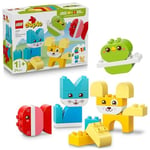 LEGO DUPLO İlk 3'ü 1 Arada Yaratıcı Sevimli Hayvanlar 10477 | 1.5 Yaş ve Üzeri Çocuklar için Kedi ve Tavşan Dahil 8 Hayvan Seçeneği İçeren Oyuncak Yapım Seti, Hediye Fikri (24 Parça)