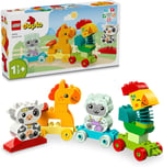 LEGO DUPLO İlk Hayvan Trenim 10412 – 1.5 Yaş ve Üzeri Çocuklar için Doğum Günü Hediyesi Fikri, Tekerlekli Oyuncak Tren ve 4 İnşa Edilebilen Hayvan Figürü İçeren Eğitici Oyuncak Yapım Seti (19 Parça)
