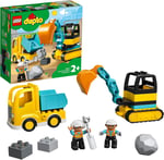 LEGO DUPLO İnşaat Kamyon ve Paletli Kazıcı 10931-2 Yaş ve Üzeri Çocuklar için Kazıcı ve Damperli Kamyon İçeren Eğitici Yapım Seti (20 Parça)