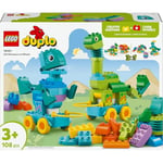 LEGO DUPLO Kasabası 3’ü 1 Arada Tekerlekli Dinozorlar 10451 | 3 Yaş ve Üzeri Çocuklar için Dinozor Figürleri İçeren Eğitici Oyuncak Yapım Seti, Hediye Fikri (108 Parça)
