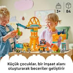LEGO DUPLO Kasabası 3'ü 1 Arada İnşaat Sahası ve Araçları 10476 | 3 Yaş ve Üzeri Kız ve Erkek Çocuklar için 2 Figür İçeren Eğitici Oyuncak Yapım Seti, Doğum Günü Hediyesi, 84 Parça