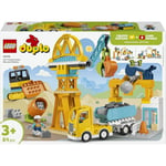 LEGO DUPLO Kasabası 3'ü 1 Arada İnşaat Sahası ve Araçları 10476 | 3 Yaş ve Üzeri Kız ve Erkek Çocuklar için 2 Figür İçeren Eğitici Oyuncak Yapım Seti, Doğum Günü Hediyesi, 84 Parça