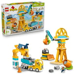 LEGO DUPLO Kasabası 3'ü 1 Arada İnşaat Sahası ve Araçları 10476 | 3 Yaş ve Üzeri Kız ve Erkek Çocuklar için 2 Figür İçeren Eğitici Oyuncak Yapım Seti, Doğum Günü Hediyesi, 84 Parça