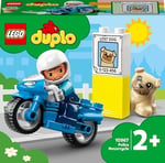 LEGO DUPLO Kurtarma Polis Motosikleti 10967 – 2 Yaş ve Üzeri Çocuklar için Eğitici Hediye Fikri, Motosiklet ile Polis Memuru ve Köpek Minifigürleri İçeren Yaratıcı Oyuncak Yapım Seti (5 Parça)