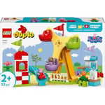 LEGO DUPLO Peppa Pig Lunapark 10453 | 2 Yaş ve Üzeri Çocuklar için Kedi ve Köpek Dahil 3 Figür İçeren Eğitici Oyuncak Yapım Seti, Hediye Fikri (53 Parça)