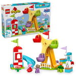 LEGO DUPLO Peppa Pig Lunapark 10453 | 2 Yaş ve Üzeri Çocuklar için Kedi ve Köpek Dahil 3 Figür İçeren Eğitici Oyuncak Yapım Seti, Hediye Fikri (53 Parça)