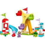 LEGO DUPLO Peppa Pig Lunapark 10453 | 2 Yaş ve Üzeri Çocuklar için Kedi ve Köpek Dahil 3 Figür İçeren Eğitici Oyuncak Yapım Seti, Hediye Fikri (53 Parça)